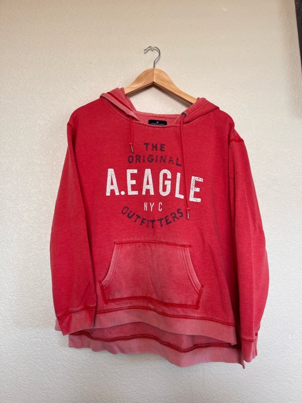 American Eagle Y2K Women’s Red Pullover Hoodie - The Original A.EAGLE